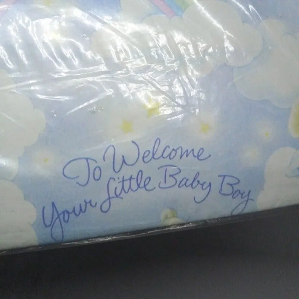 Vintage American Greetings Baby Boy/Teddy Bear Gift Wrap Sheet-1323F-Shower-NEW